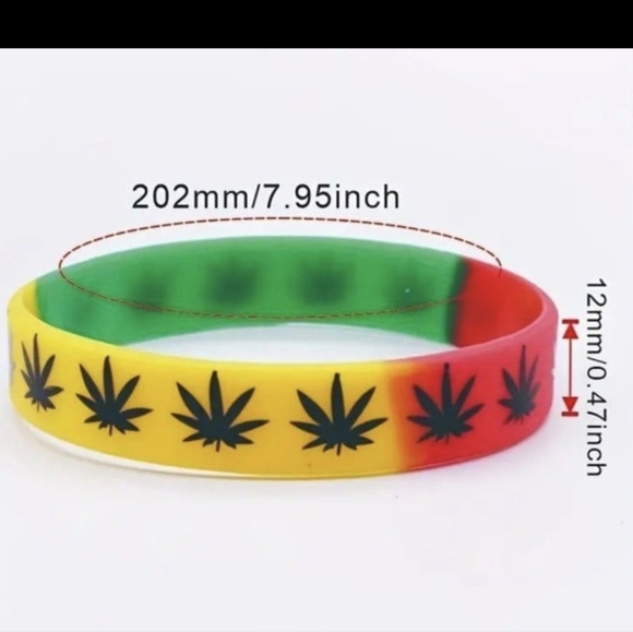 Red and Yellow Silicone Jewelry with Leaf Pattern - Picture 2 of 2